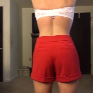 Red dress shorts